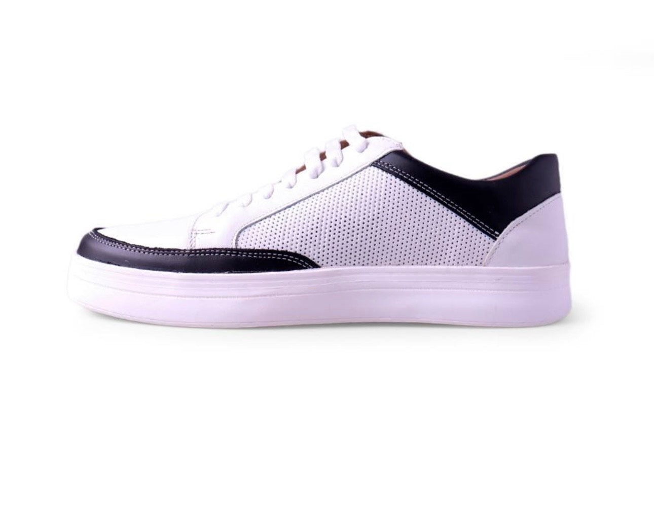 tenis de piel napa blanco / grabado de punto mod 9002