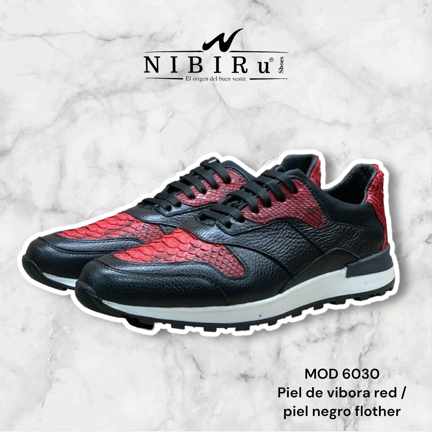 tenis de piel negro flother / piel de vibora genuina color cherry mod 6030