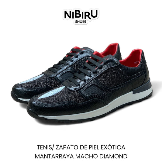 tenis de piel flother toro / piel legitima de mantarraya rey diamante 6034