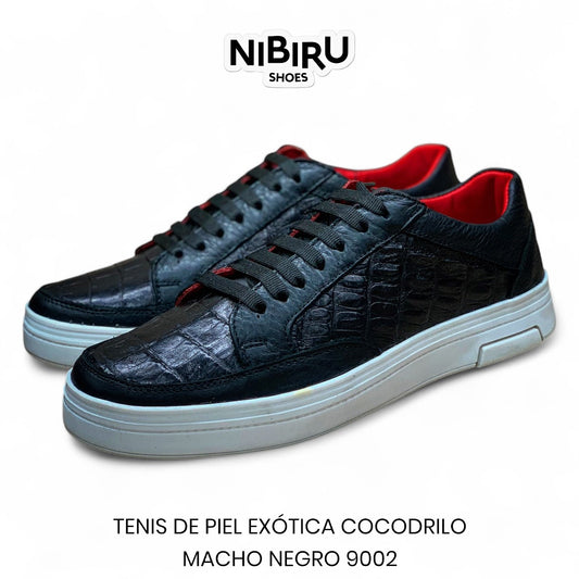 tenis de piel flother toro / piel legitima de cocodrilo 9002