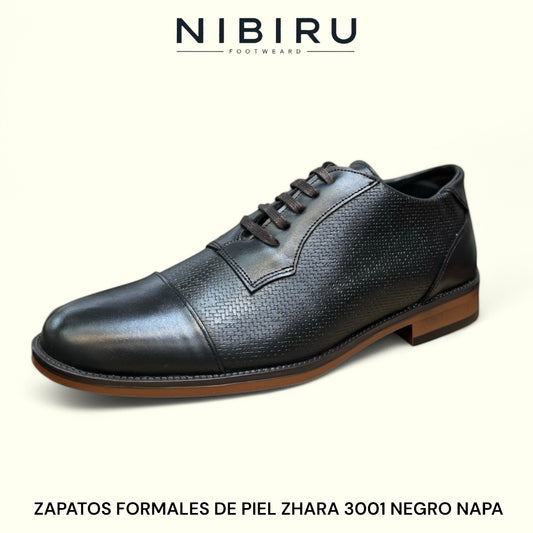 zapatos de piel napa en color negro mod 3001