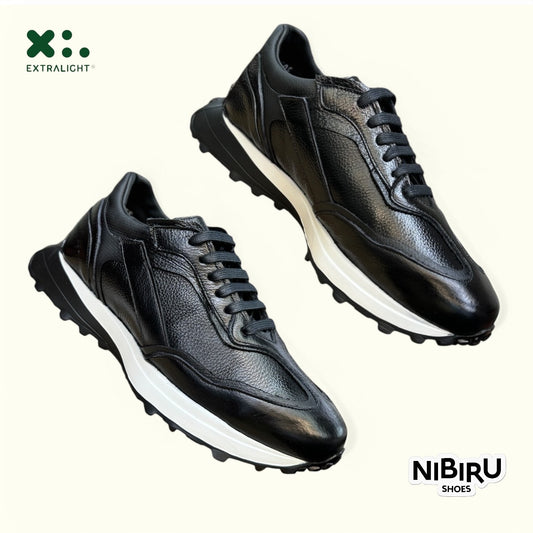 sneaker de piel de venado black carbon negro napa 20k1 suela extraligera