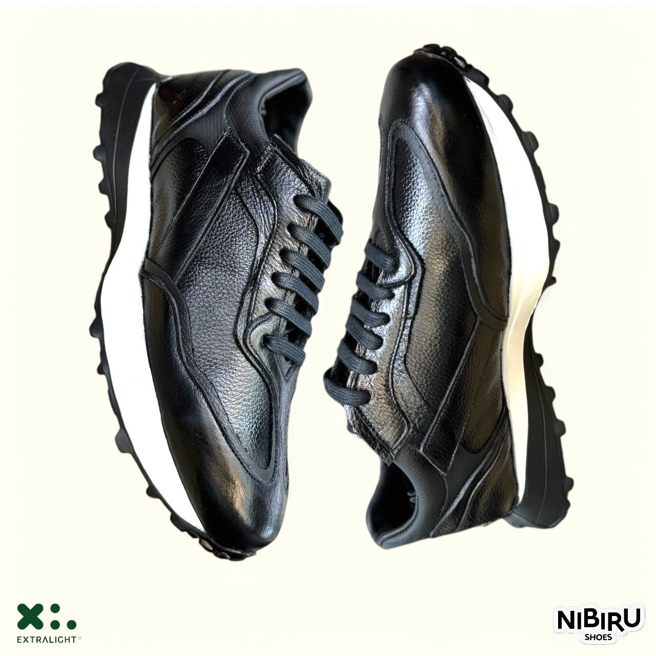 sneaker de piel de venado black carbon negro napa 20k1 suela extraligera