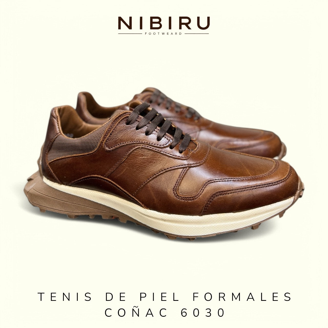 tenis de piel 6030 - coñac