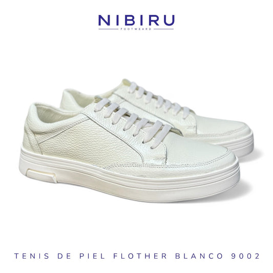 tenis de piel napa blanco hielo 9002