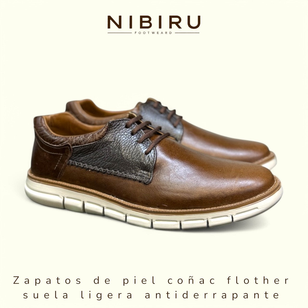 zapatos de piel coñac tabaco pull up suela ultraligera confortables 1000