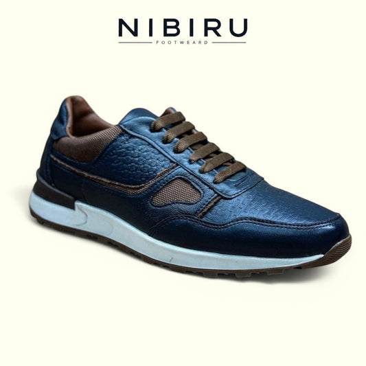 Tenis de piel 6034 - napa azul