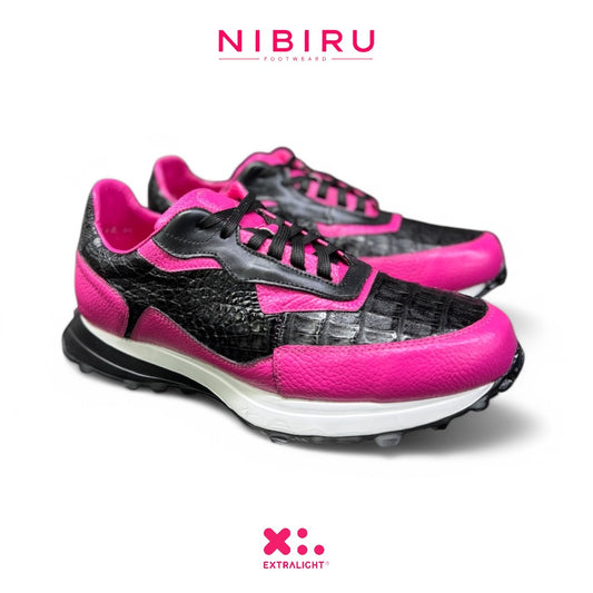 tenis de piel exotico cayman / porcino pink 20k60 extralight