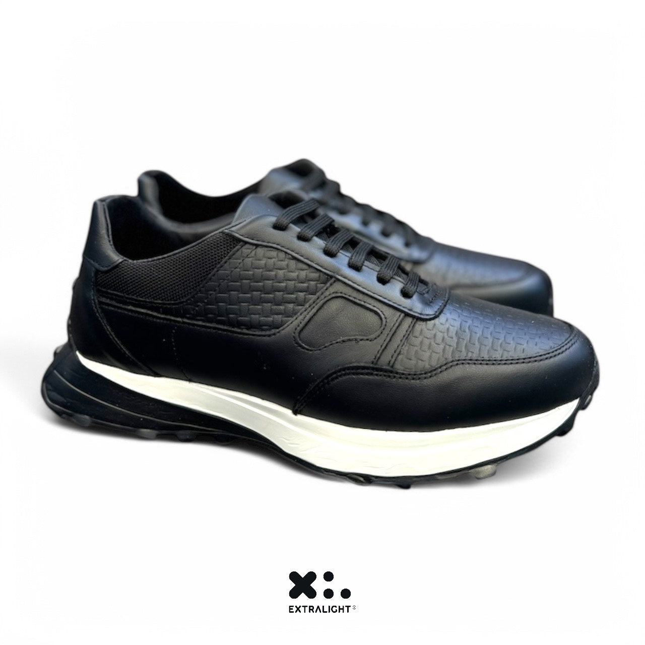 sneaker de piel napa negro petatillo 20k64 extralight