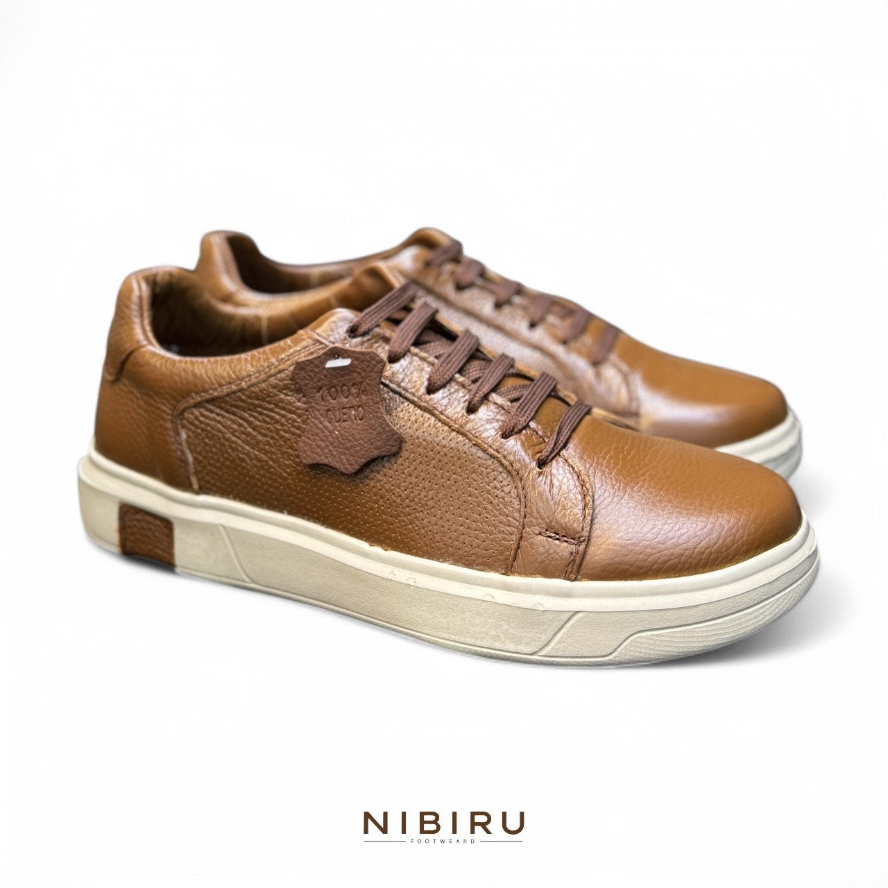 sneakers de piel venado miel suela ultraligera 9000