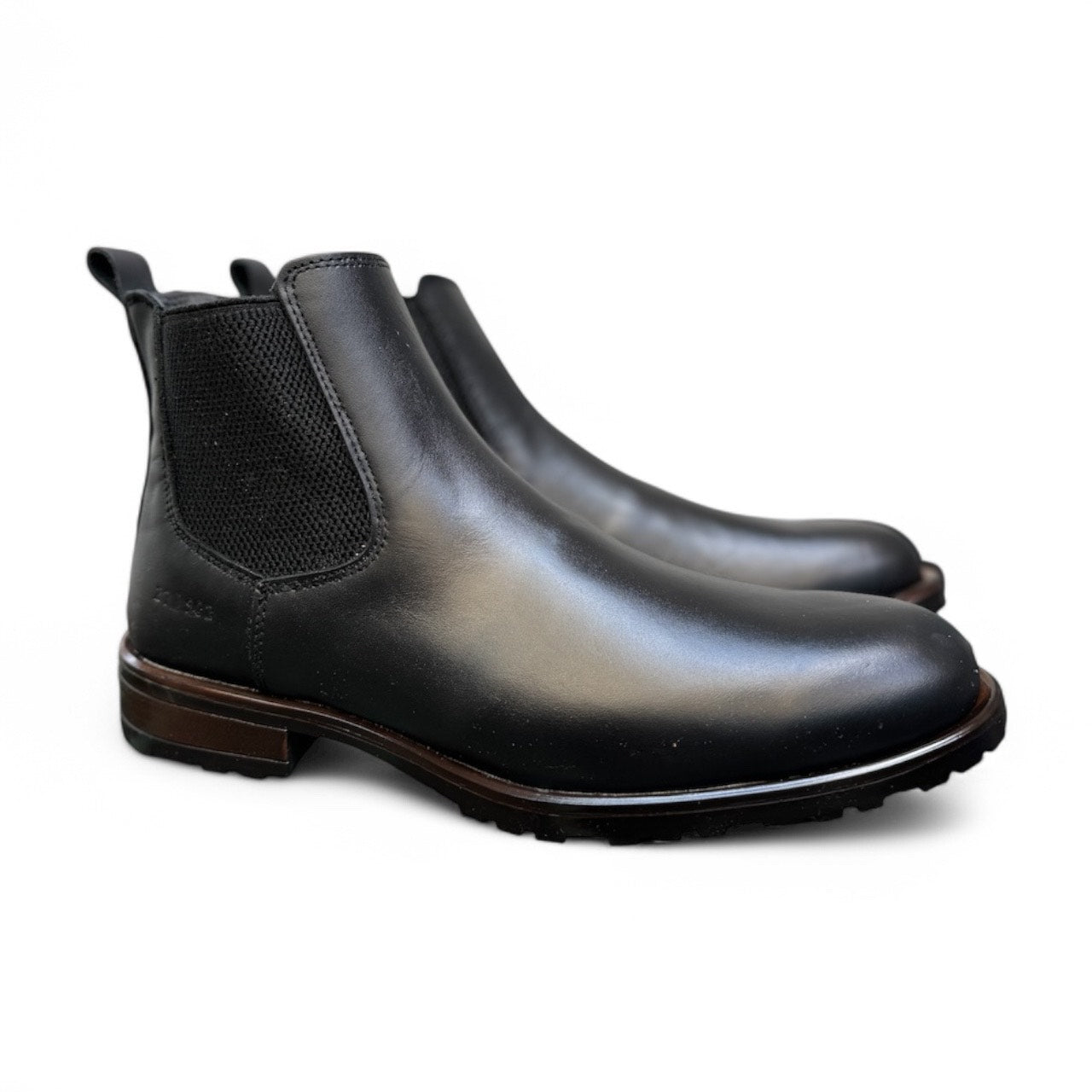 Botines de piel ligeros negro napa mod revolver