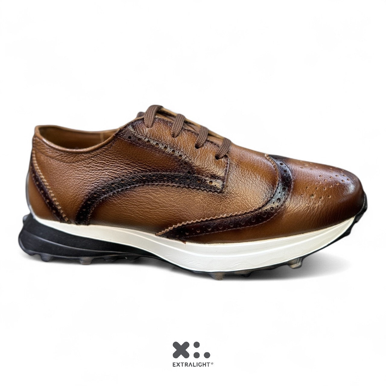 sneaker de piel venado flother miel bostoniano formal extralight