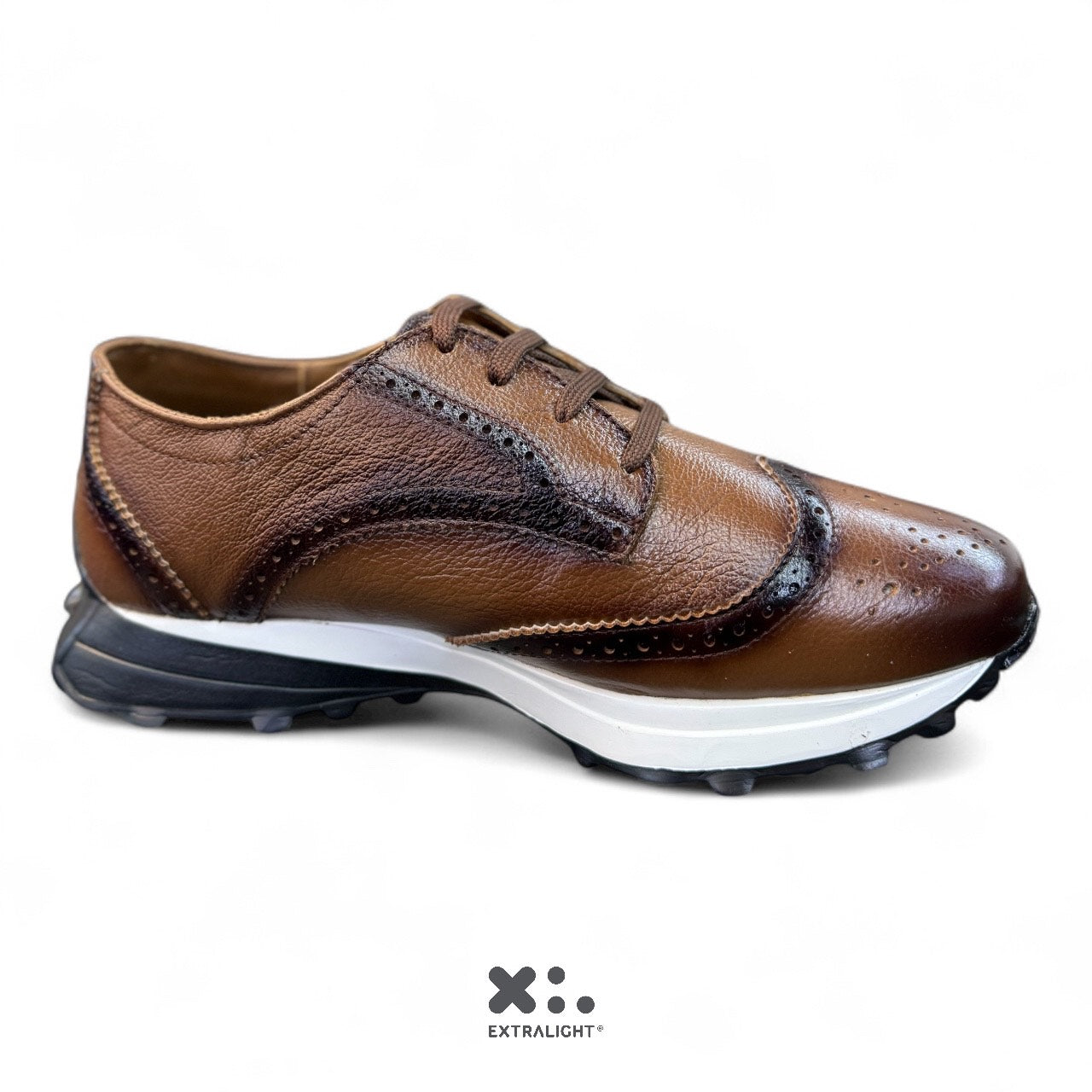 sneaker de piel venado flother miel bostoniano formal extralight