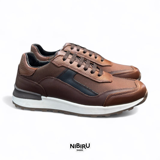 tenis de piel napa / cafe brandy mod 6005