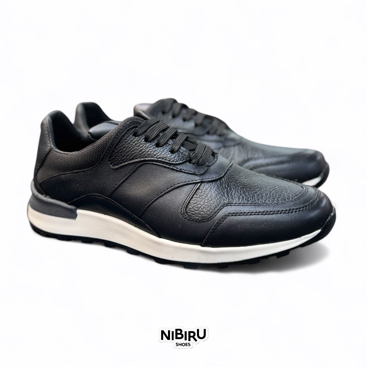tenis de piel napa / negro flother 6030