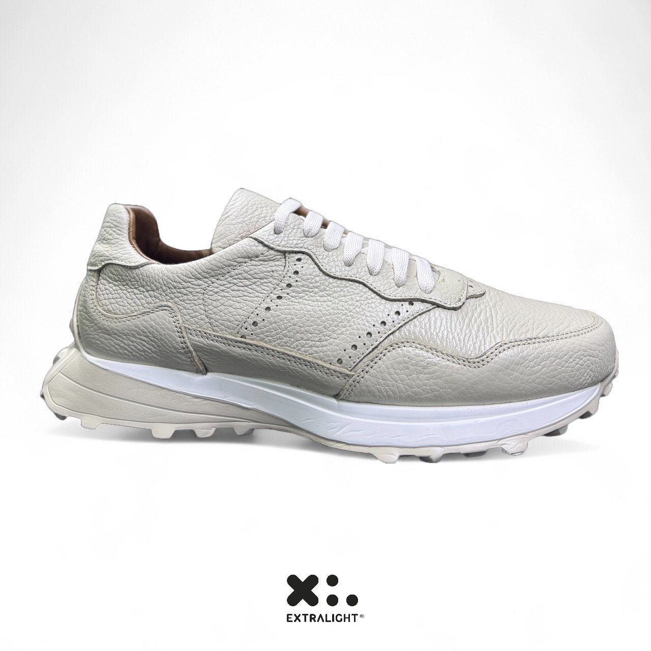 sneaker de piel venado total cream oreo 20k10 extralight cream