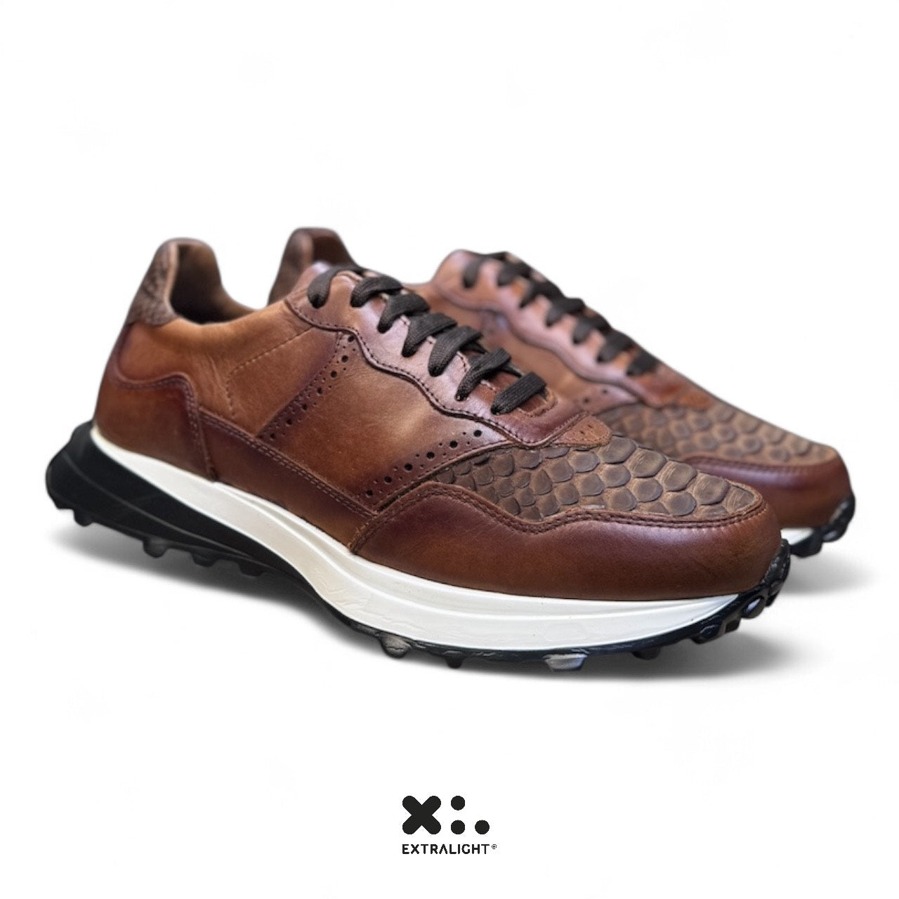 sneaker de piel venado shedron crazy / piel de vibora tamarindo 20k10 extralight