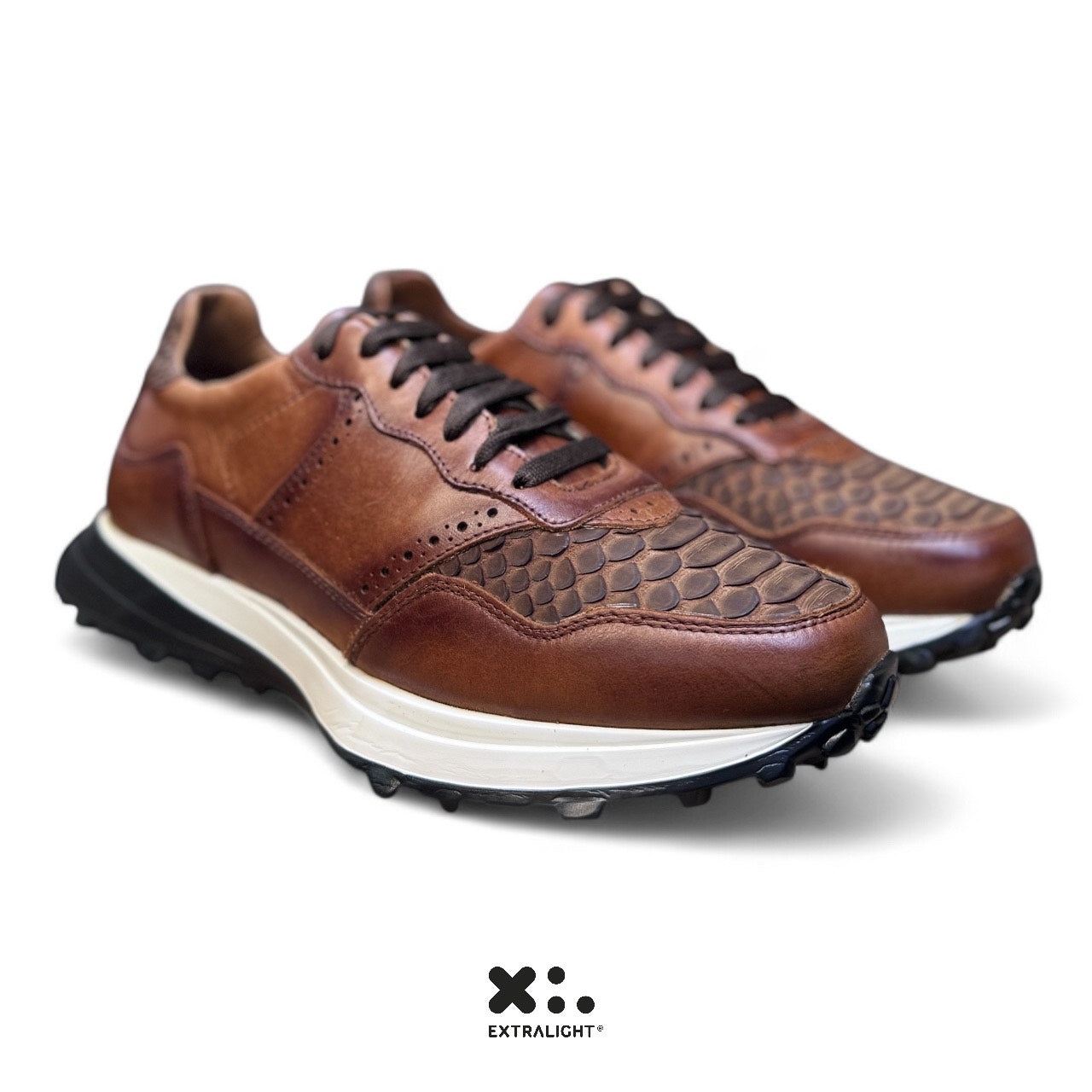 sneaker de piel venado shedron crazy / piel de vibora tamarindo 20k10 extralight