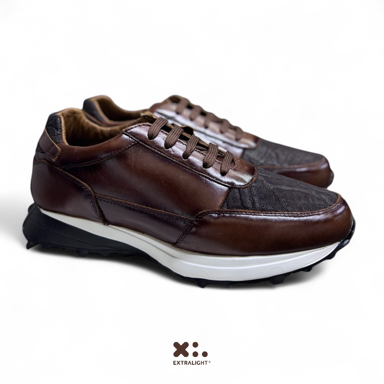 sneaker de piel venado coñac piel elefante legit 20k extralight