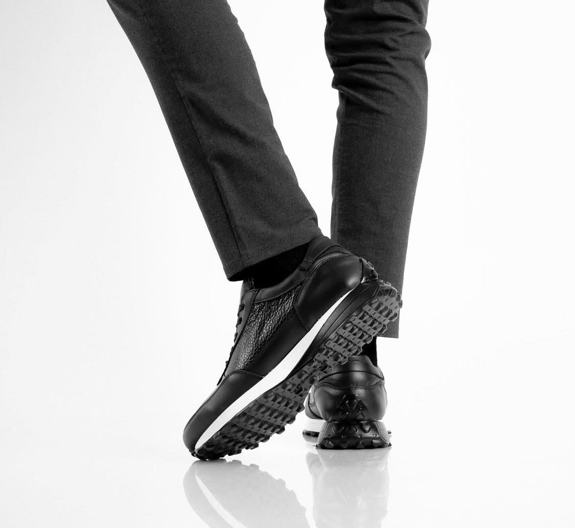 sneakers de piel venado negro extralight mod james